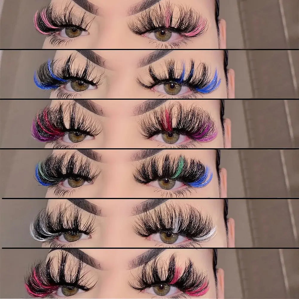 Handmade Fluffy 25MM Colored Lashes