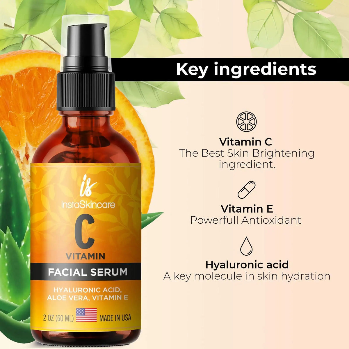 Vitamin C Serum for Face with Hyaluronic Aging