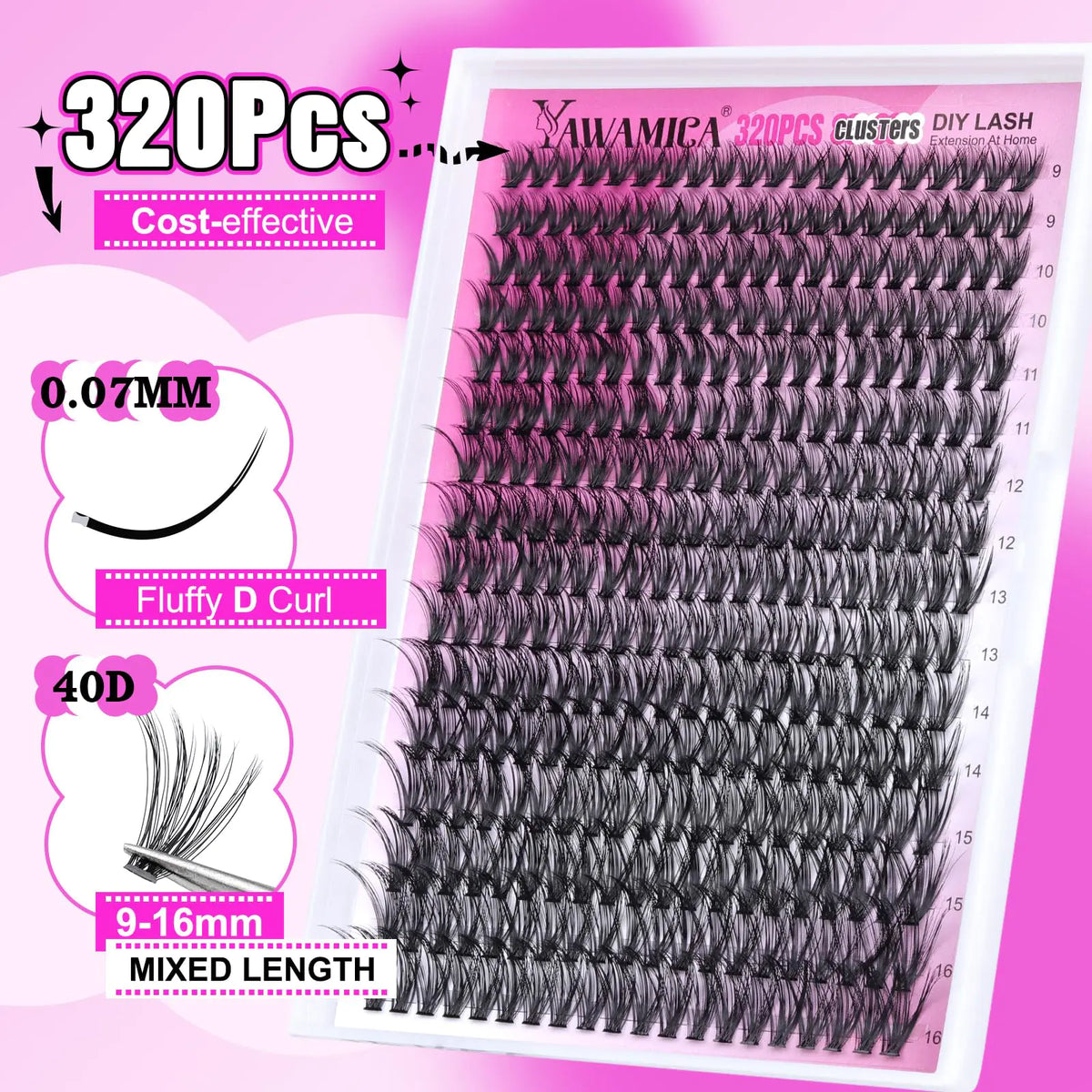 Yawamica 40D Lash Clusters